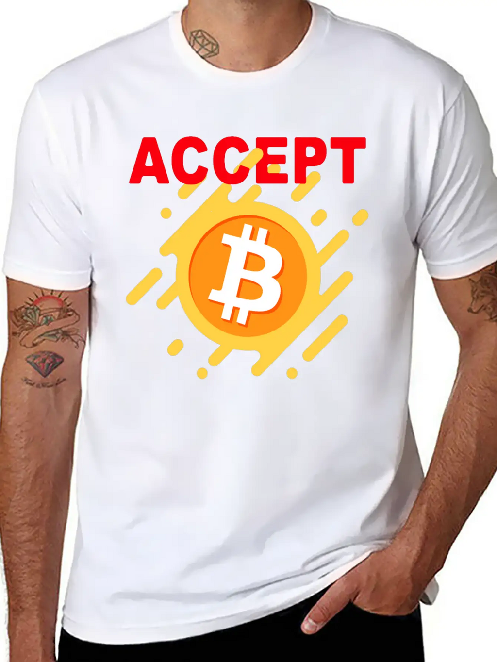 Accept Bitcoint Logo Designed For Bitcoin Classic Cotton Tee – Unisex Comfort For Any Season