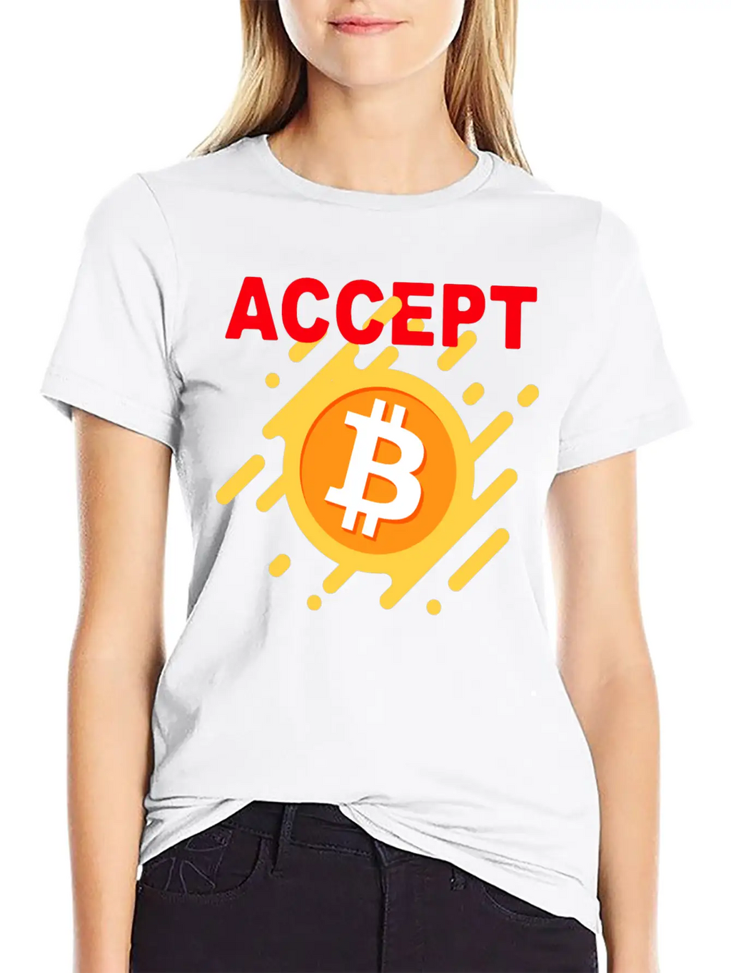 Accept Bitcoint Logo Designed For Bitcoin Classic Cotton Tee – Unisex Comfort For Any Season