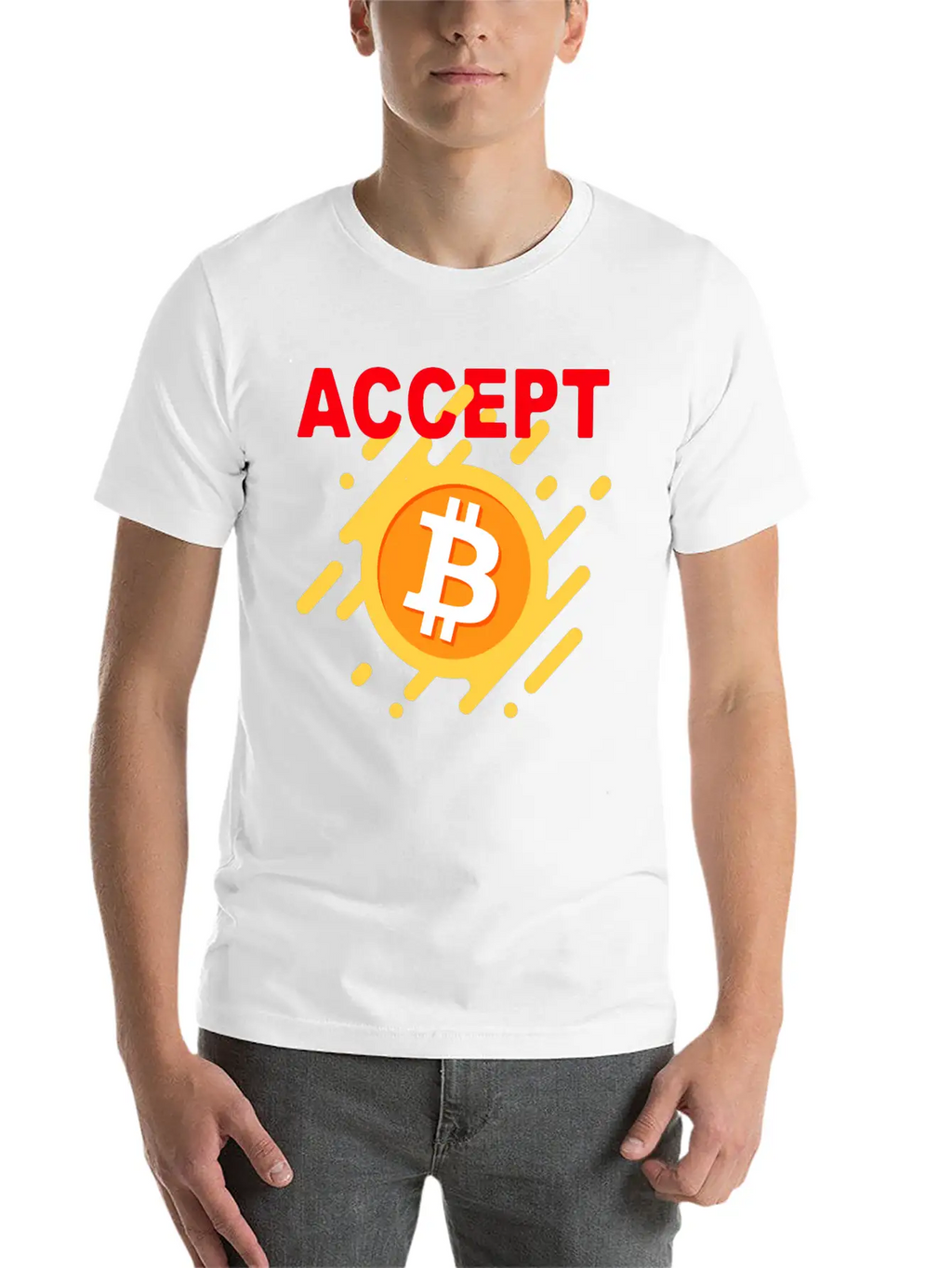Accept Bitcoint Logo Designed For Bitcoin Classic Cotton Tee – Unisex Comfort For Any Season