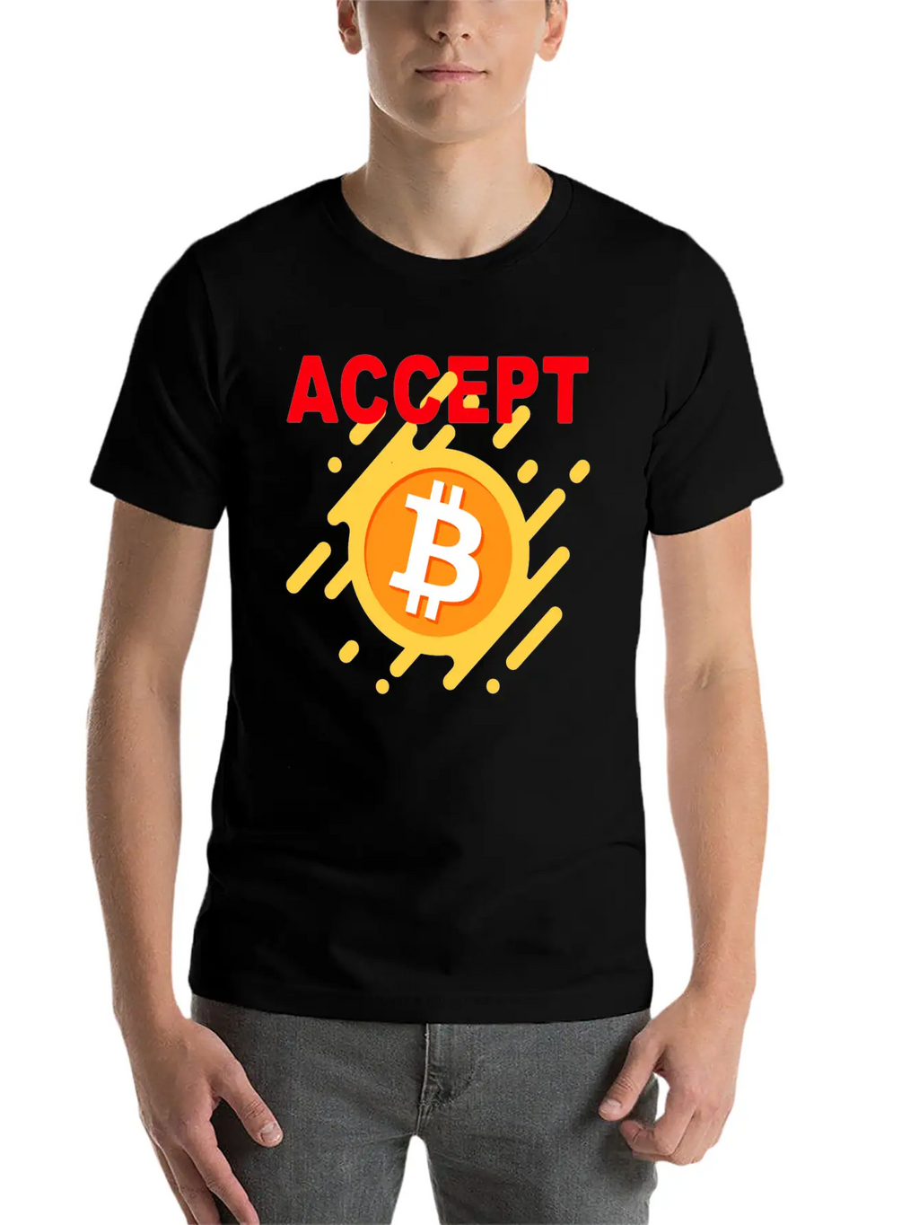 Accept Bitcoint Logo Designed For Bitcoin Classic Cotton Tee – Unisex Comfort For Any Season
