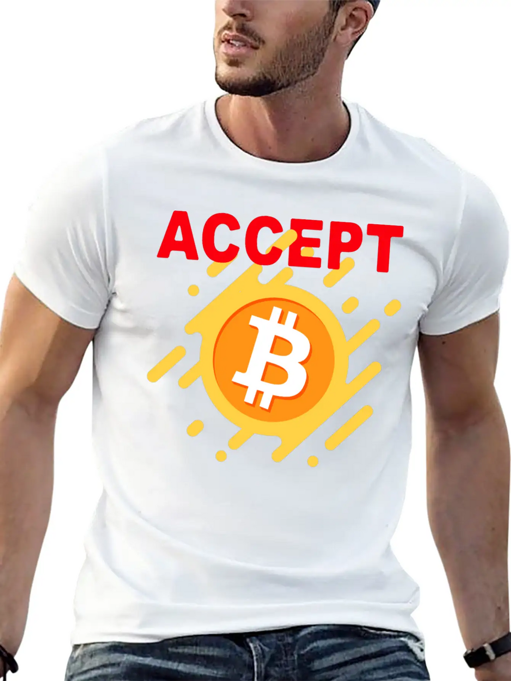 Accept Bitcoint Logo Designed For Bitcoin Classic Cotton Tee – Unisex Comfort For Any Season