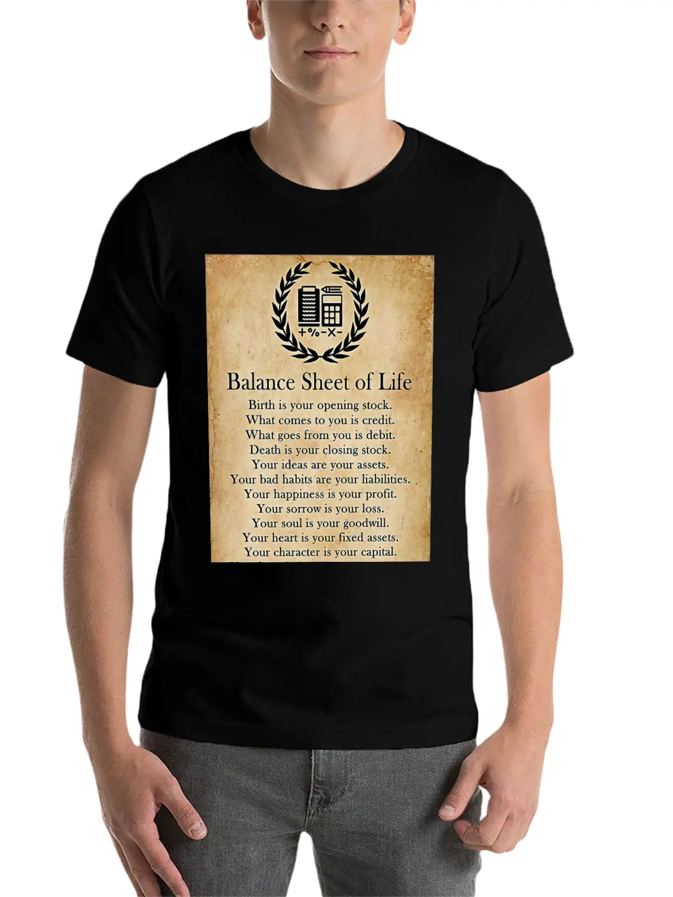 Accountant Balance Sheet Of Life Poster Classic Cotton Tee – Unisex Comfort For Any Season