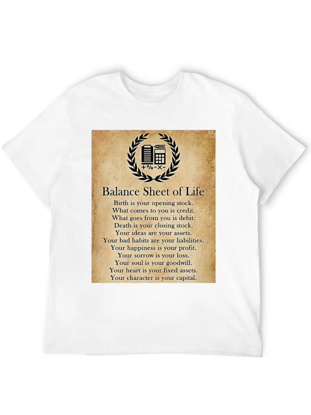 Accountant Balance Sheet Of Life Poster Classic Cotton Tee – Unisex Comfort For Any Season