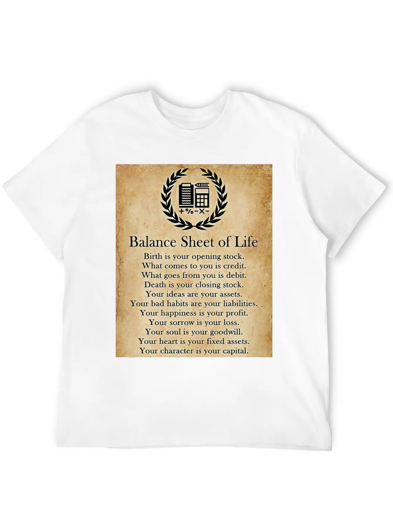 Accountant Balance Sheet Of Life Poster Classic Cotton Tee – Unisex Comfort For Any Season