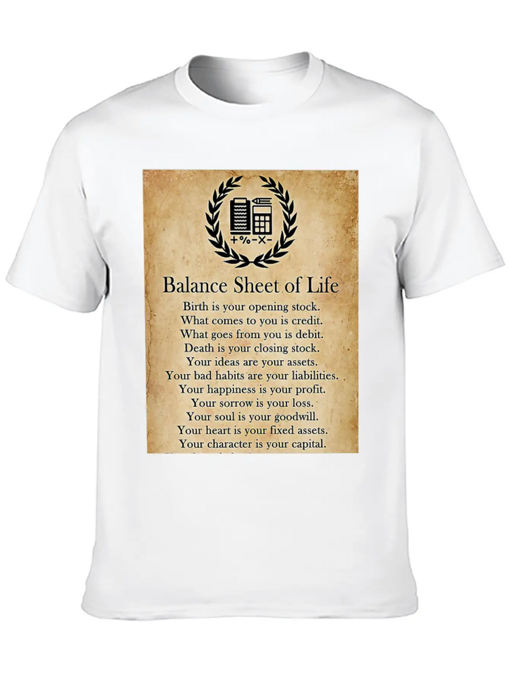 Accountant Balance Sheet Of Life Poster Classic Cotton Tee – Unisex Comfort For Any Season