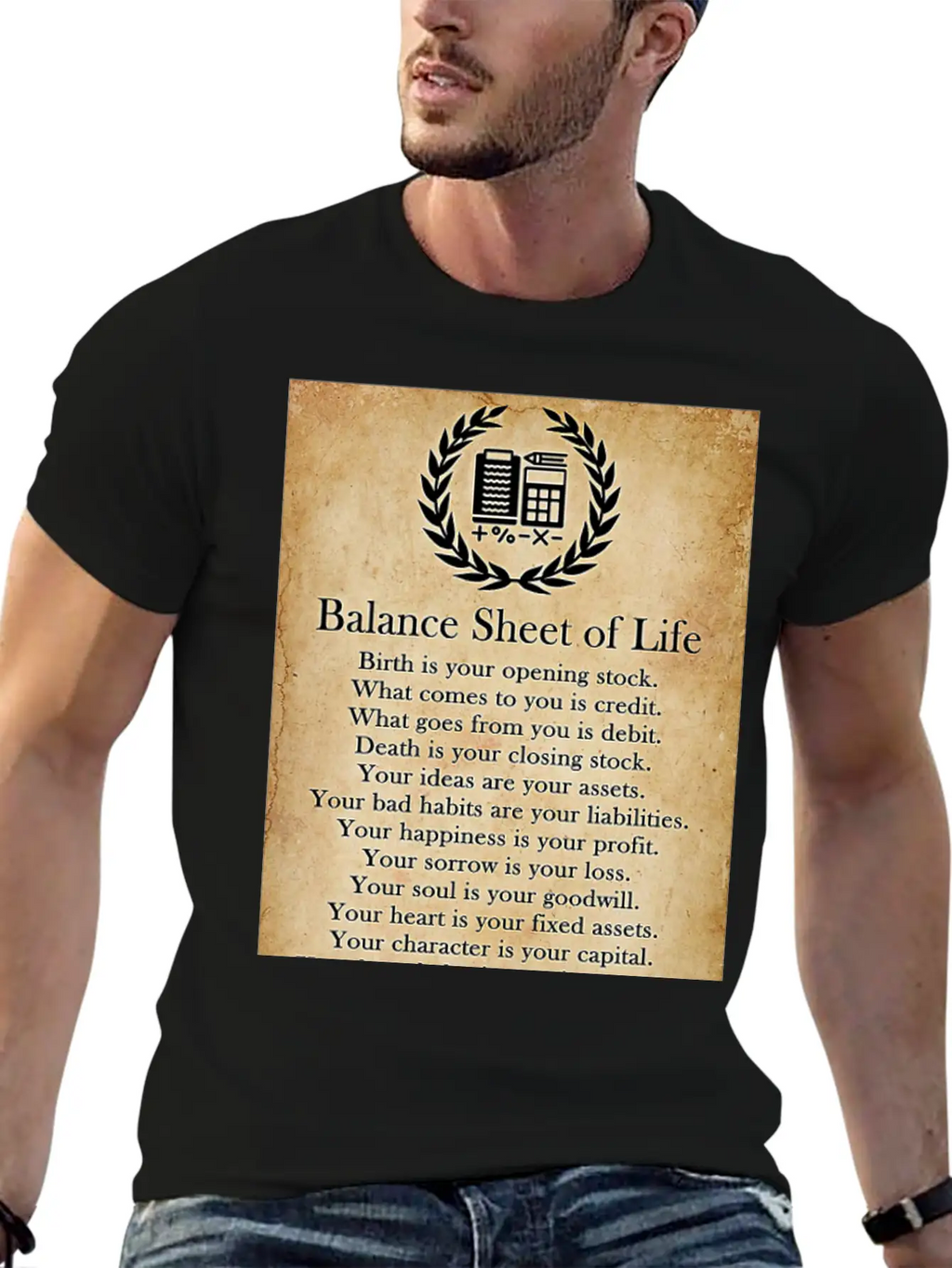 Accountant Balance Sheet Of Life Poster Classic Cotton Tee – Unisex Comfort For Any Season