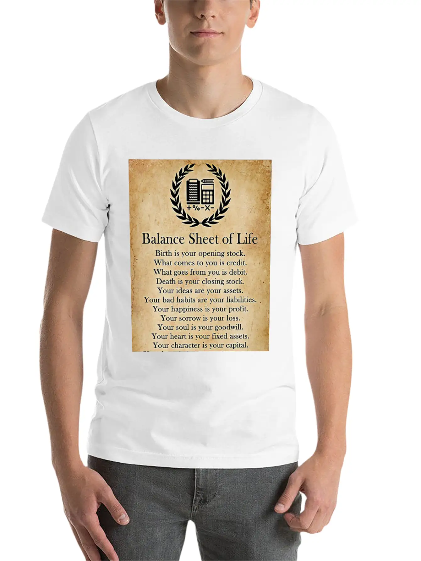 Accountant Balance Sheet Of Life Poster Classic Cotton Tee – Unisex Comfort For Any Season