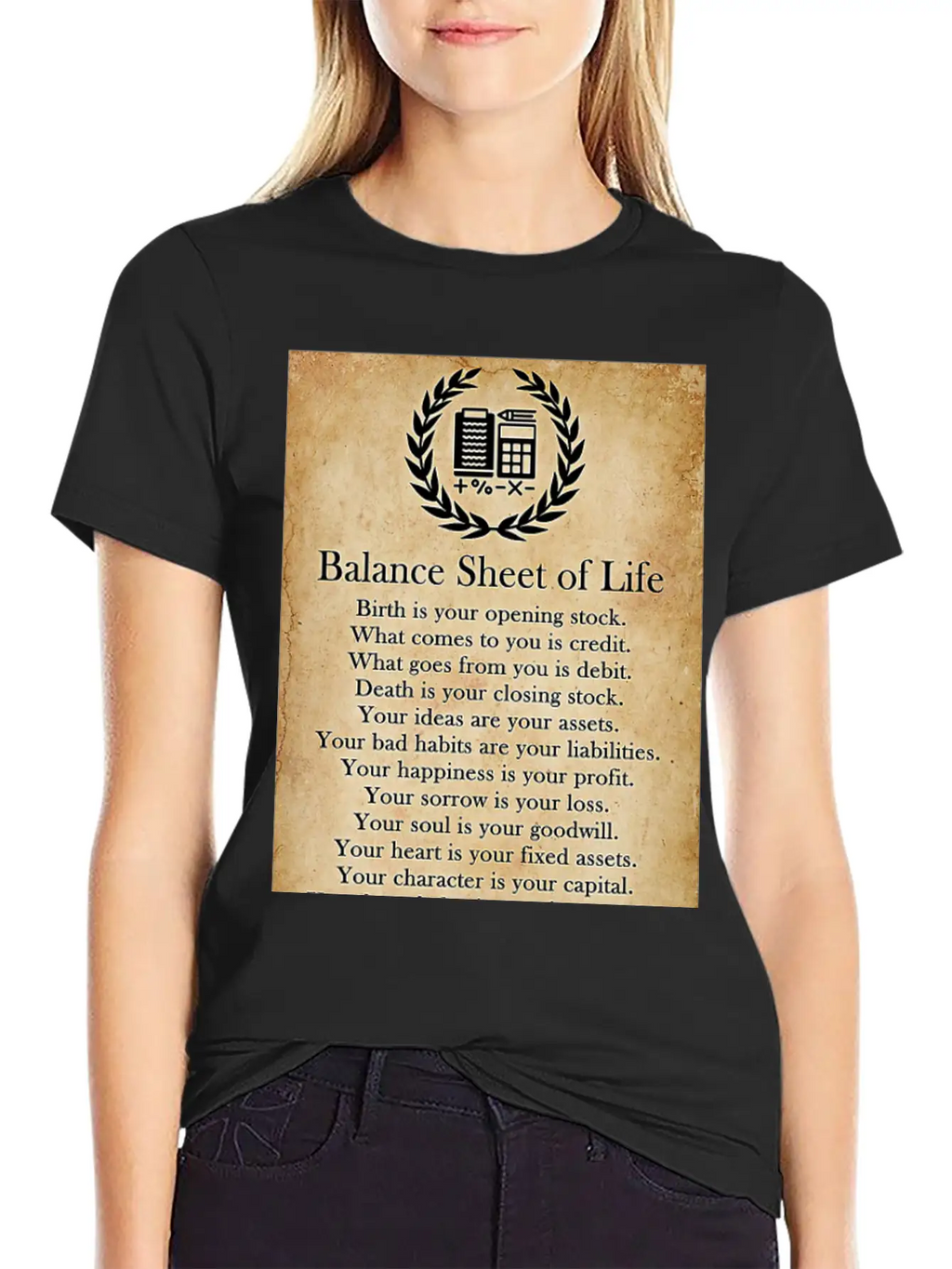 Accountant Balance Sheet Of Life Poster Classic Cotton Tee – Unisex Comfort For Any Season