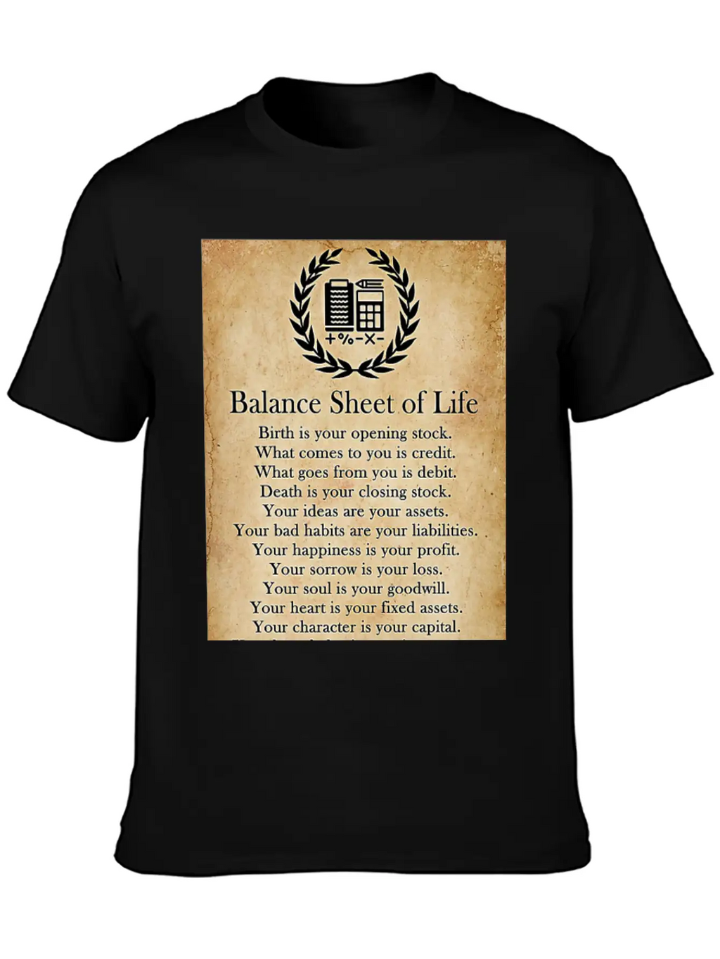Accountant Balance Sheet Of Life Poster Classic Cotton Tee – Unisex Comfort For Any Season