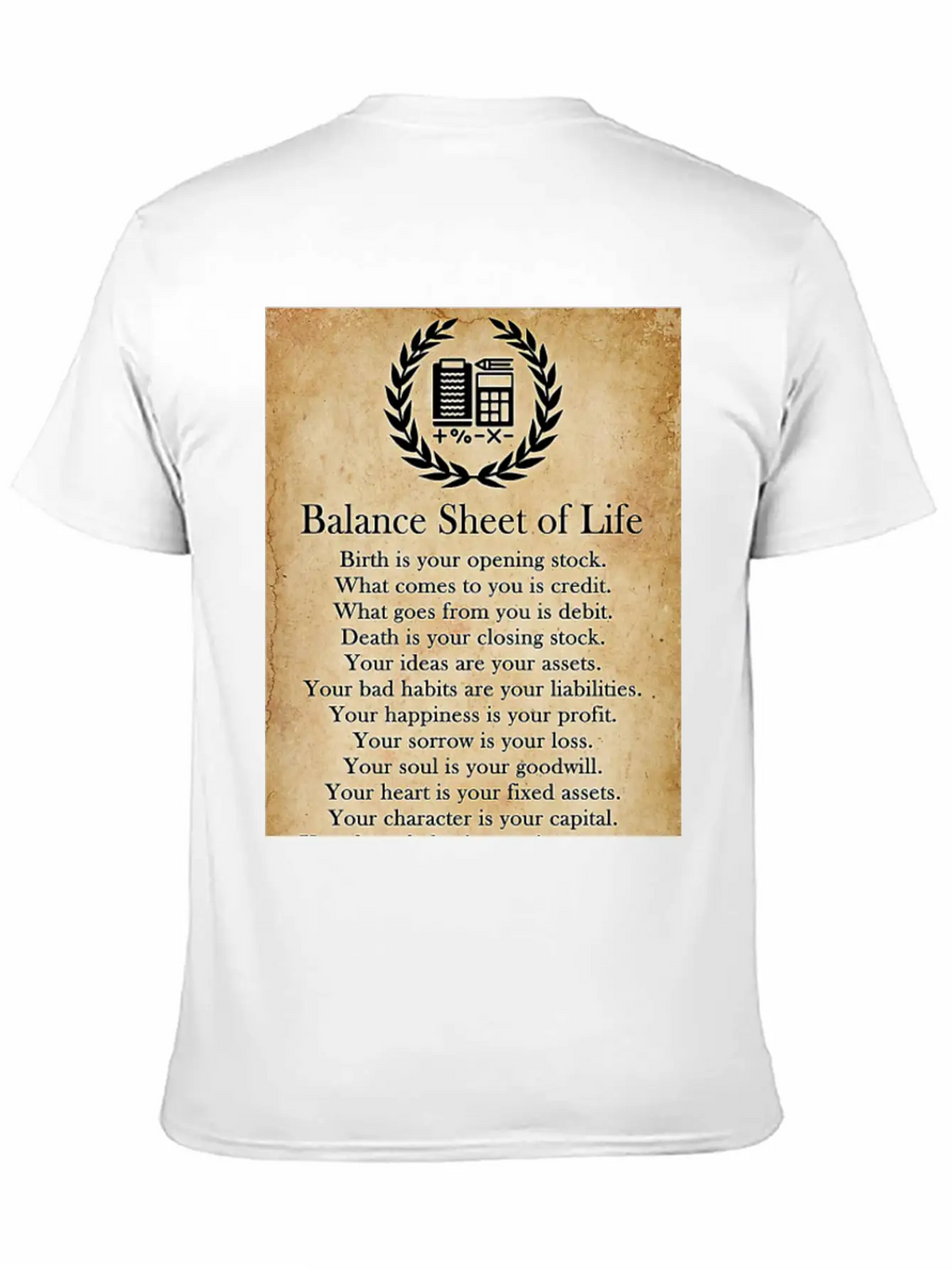 Accountant Balance Sheet Of Life Poster Classic Cotton Tee – Unisex Comfort For Any Season