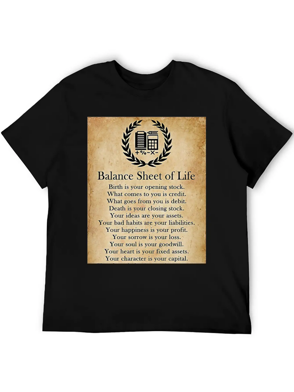 Accountant Balance Sheet Of Life Poster Classic Cotton Tee – Unisex Comfort For Any Season