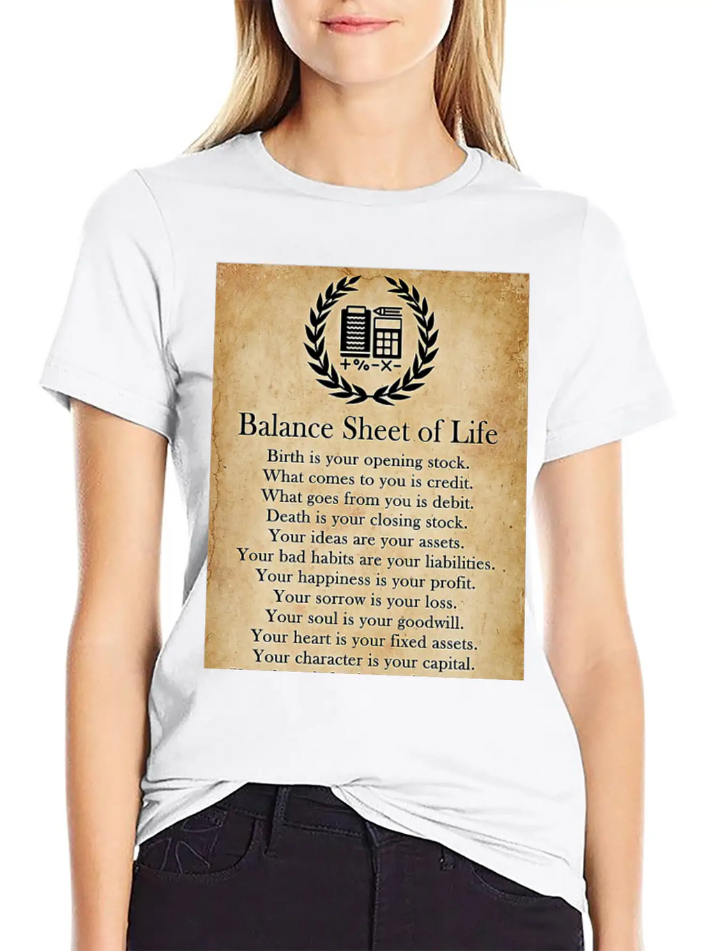 Accountant Balance Sheet Of Life Poster Classic Cotton Tee – Unisex Comfort For Any Season