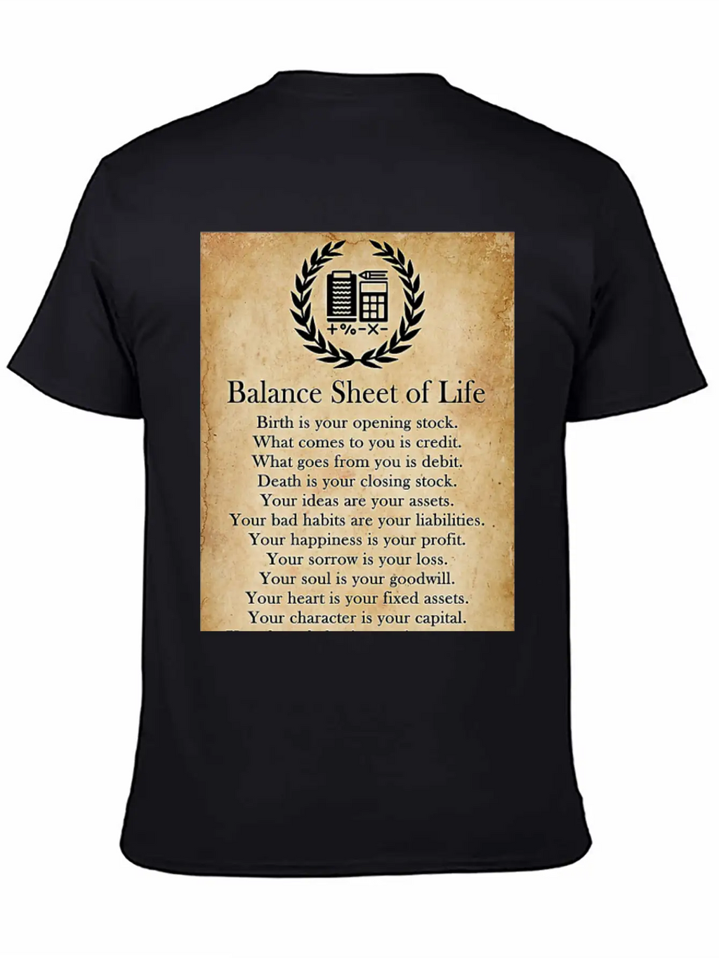 Accountant Balance Sheet Of Life Poster Classic Cotton Tee – Unisex Comfort For Any Season