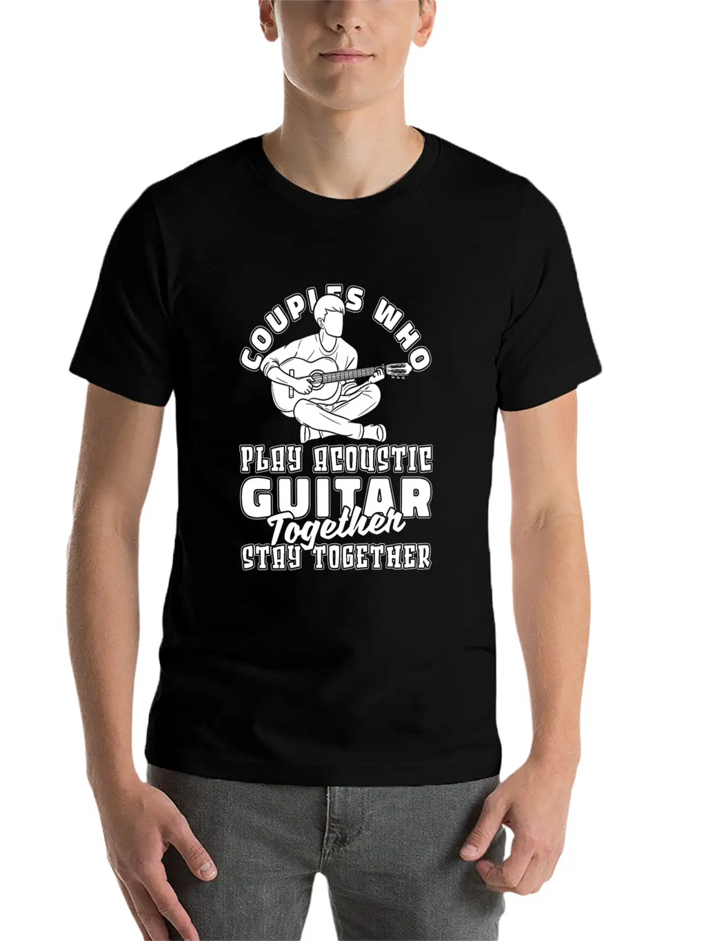Acoustic Guitar Couple Classic Cotton Tee – Unisex Comfort For Any Season