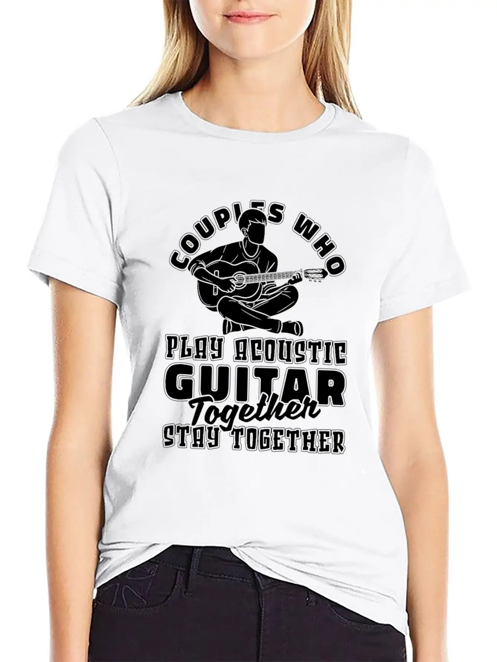 Acoustic Guitar Couple Classic Cotton Tee – Unisex Comfort For Any Season