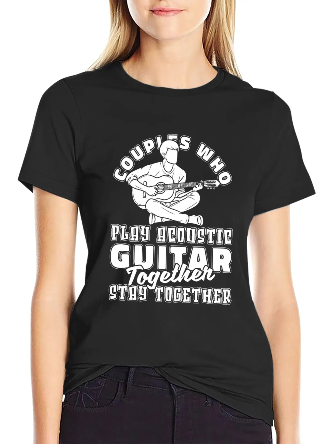 Acoustic Guitar Couple Classic Cotton Tee – Unisex Comfort For Any Season