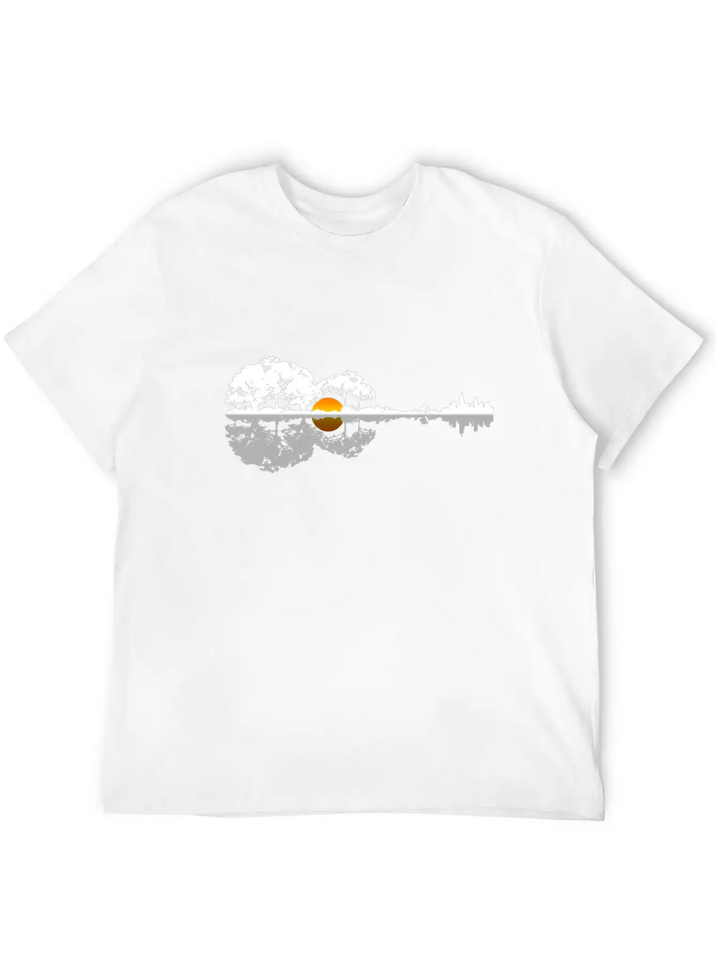 Acoustic Guitar Lake Music Musician Gift Relaxed Everyday Tee – Lightweight And Durable Cotton