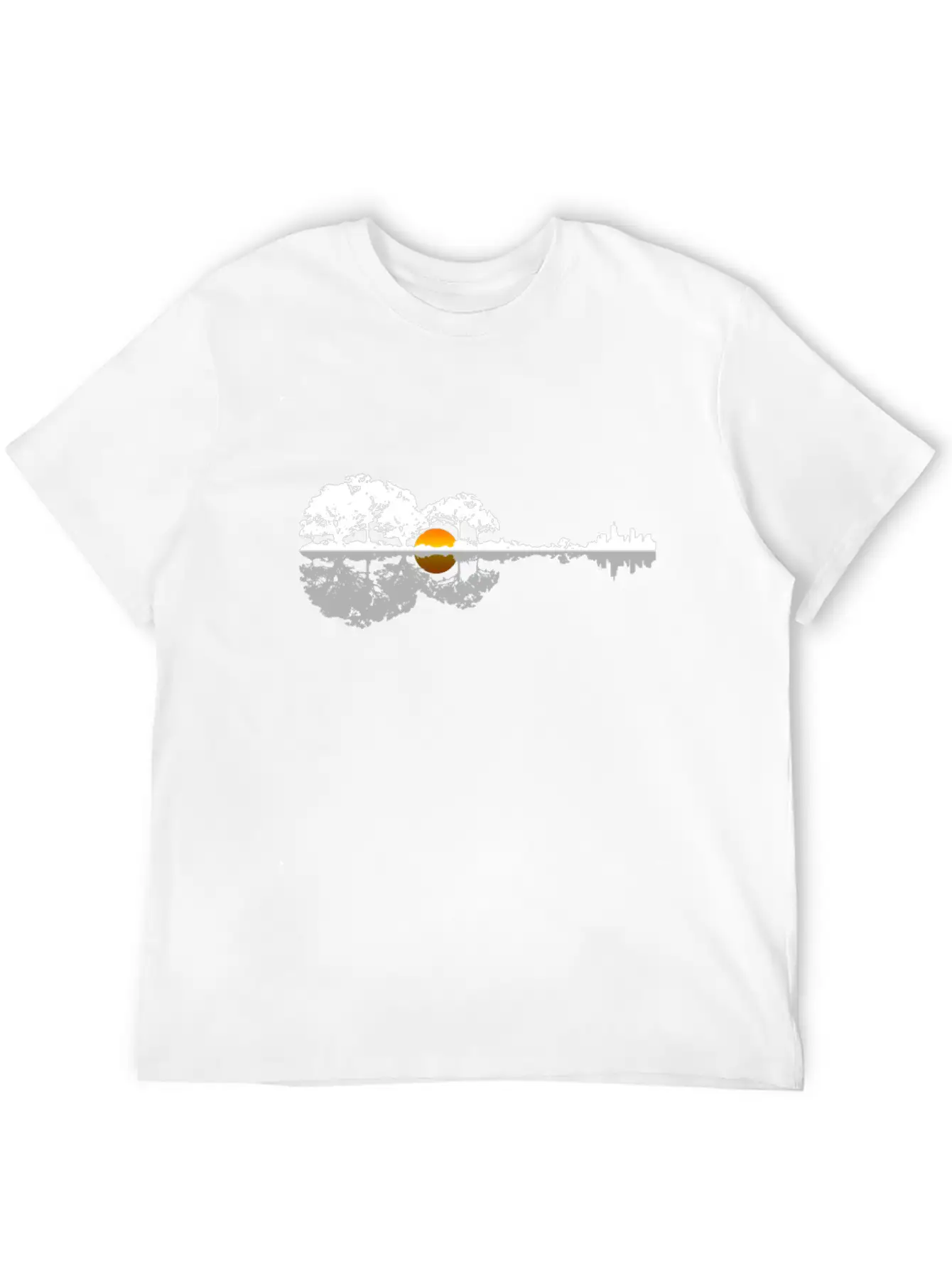 Acoustic Guitar Lake Music Musician Gift Relaxed Everyday Tee – Lightweight And Durable Cotton