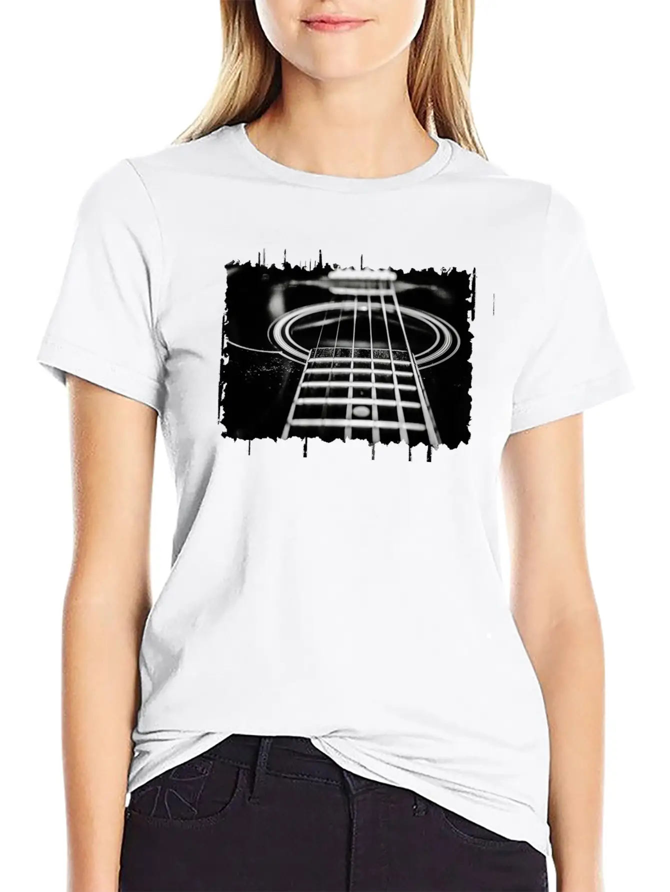 Acoustic Guitar Unisex Casual T-Shirt – Clean Design For Daily Comfort