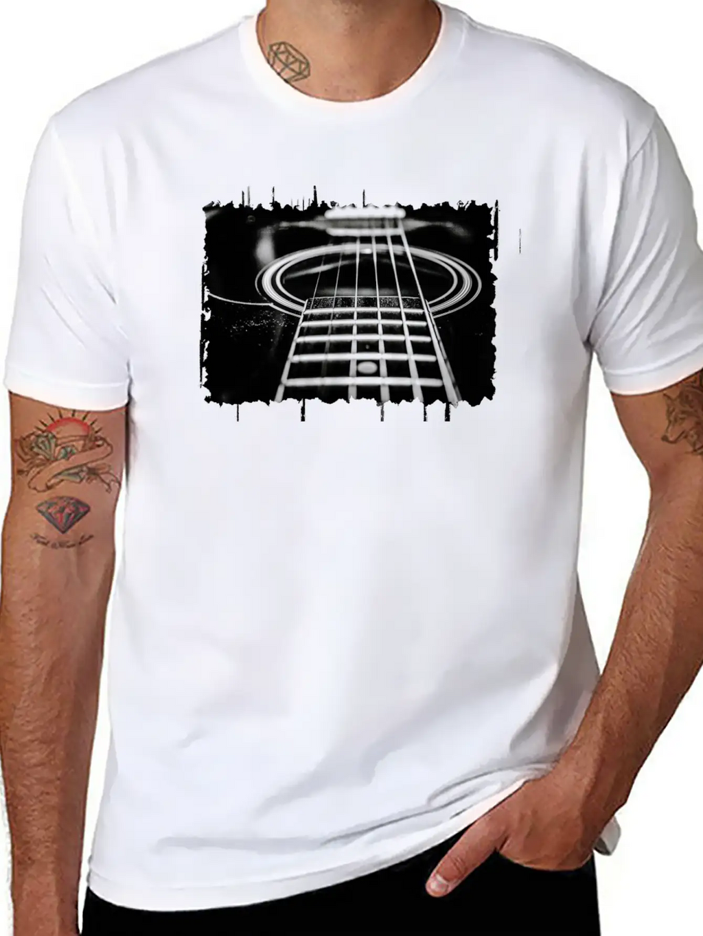 Acoustic Guitar Unisex Casual T-Shirt – Clean Design For Daily Comfort