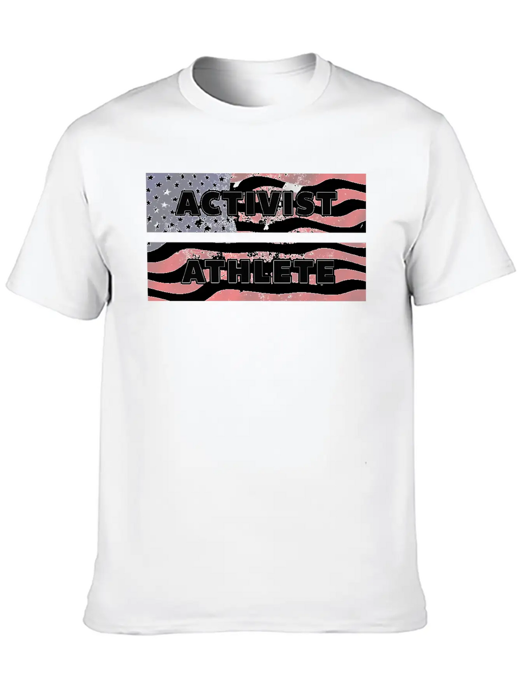 ACTIVIST ATHLETE With US Flag American Modern Fit Casual T-Shirt – Clean And Versatile Design