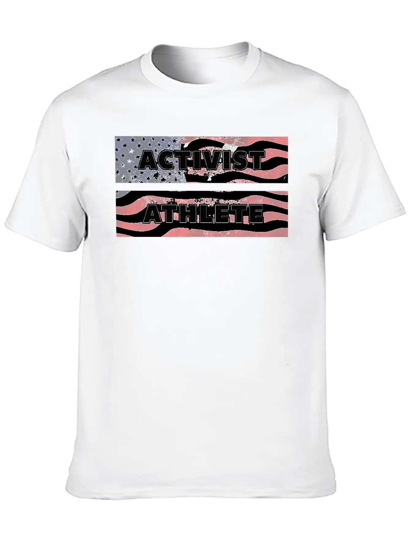 ACTIVIST ATHLETE With US Flag American Modern Fit Casual T-Shirt – Clean And Versatile Design