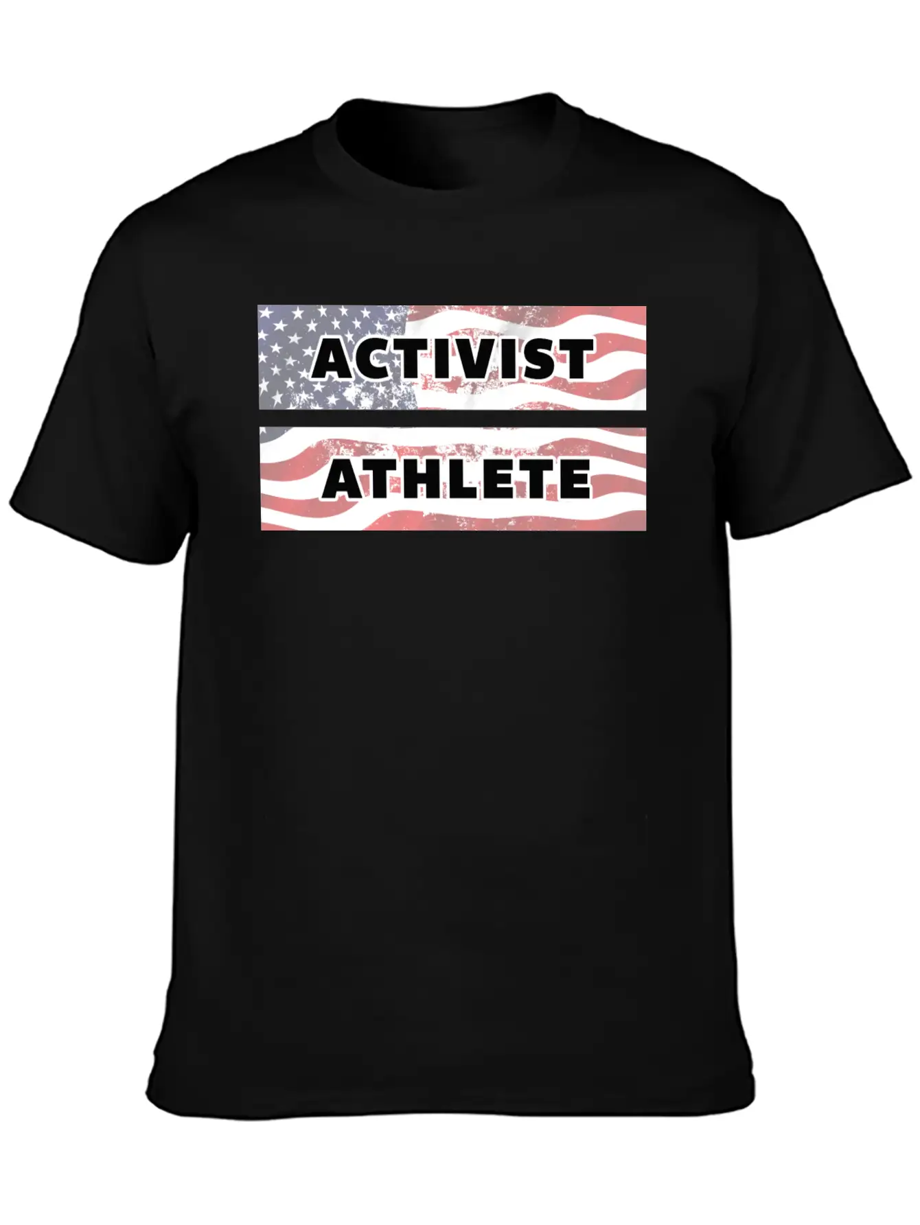 ACTIVIST ATHLETE With US Flag American Modern Fit Casual T-Shirt – Clean And Versatile Design