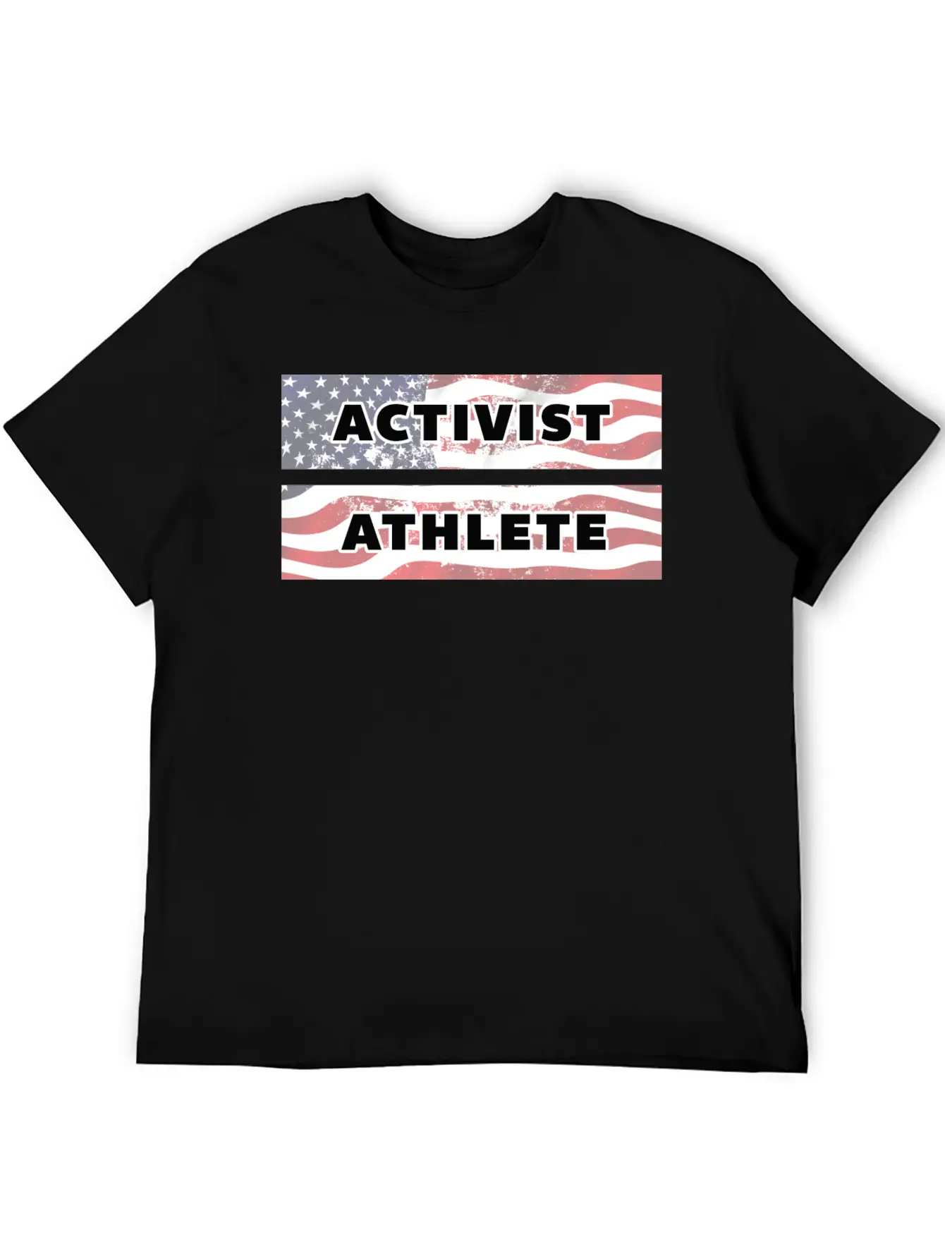 ACTIVIST ATHLETE With US Flag American Modern Fit Casual T-Shirt – Clean And Versatile Design