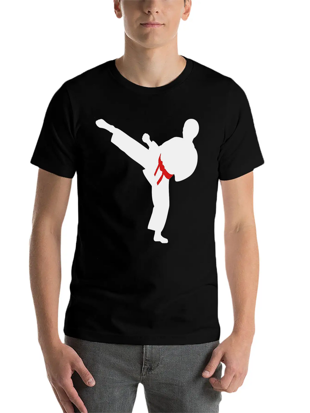 Adult Brown Cap With Silver Figure And Blu Belt Timeless Short Sleeve Tee – Comfy And Minimalist Design