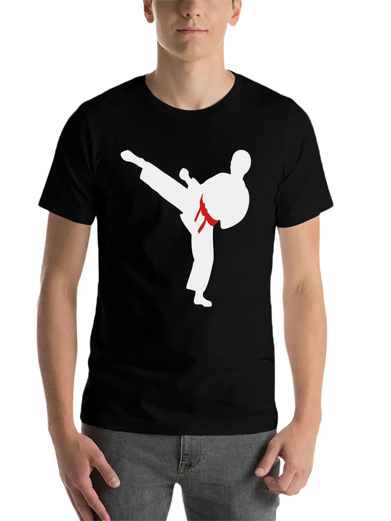 Adult Brown Cap With Silver Figure And Blu Belt Timeless Short Sleeve Tee – Comfy And Minimalist Design