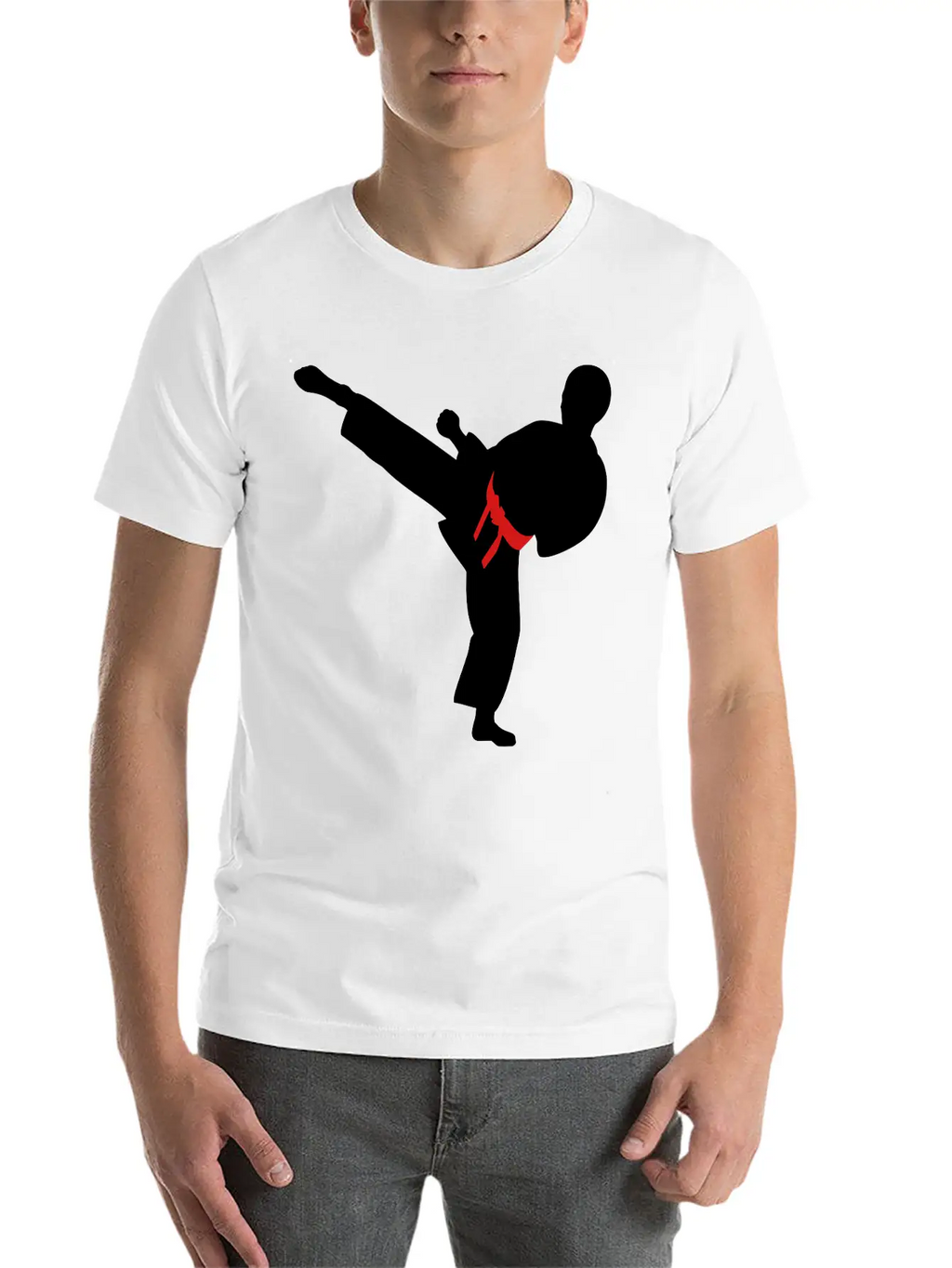 Adult Brown Cap With Silver Figure And Blu Belt Timeless Short Sleeve Tee – Comfy And Minimalist Design