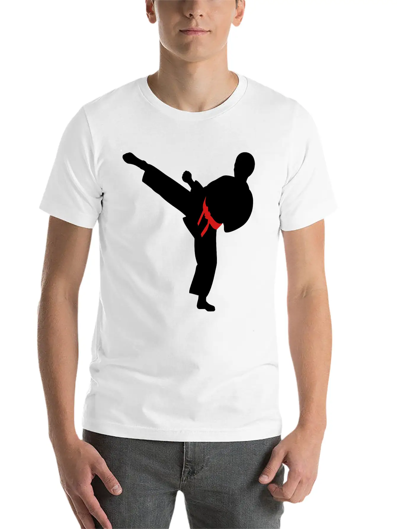 Adult Brown Cap With Silver Figure And Blu Belt Timeless Short Sleeve Tee – Comfy And Minimalist Design