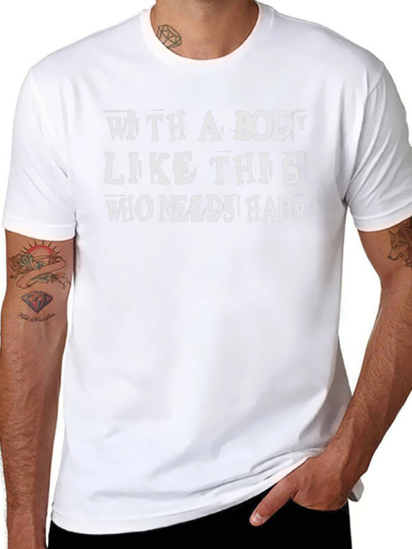 Funny Baldness Graphic Tee - With A Body Like This T-Shirt