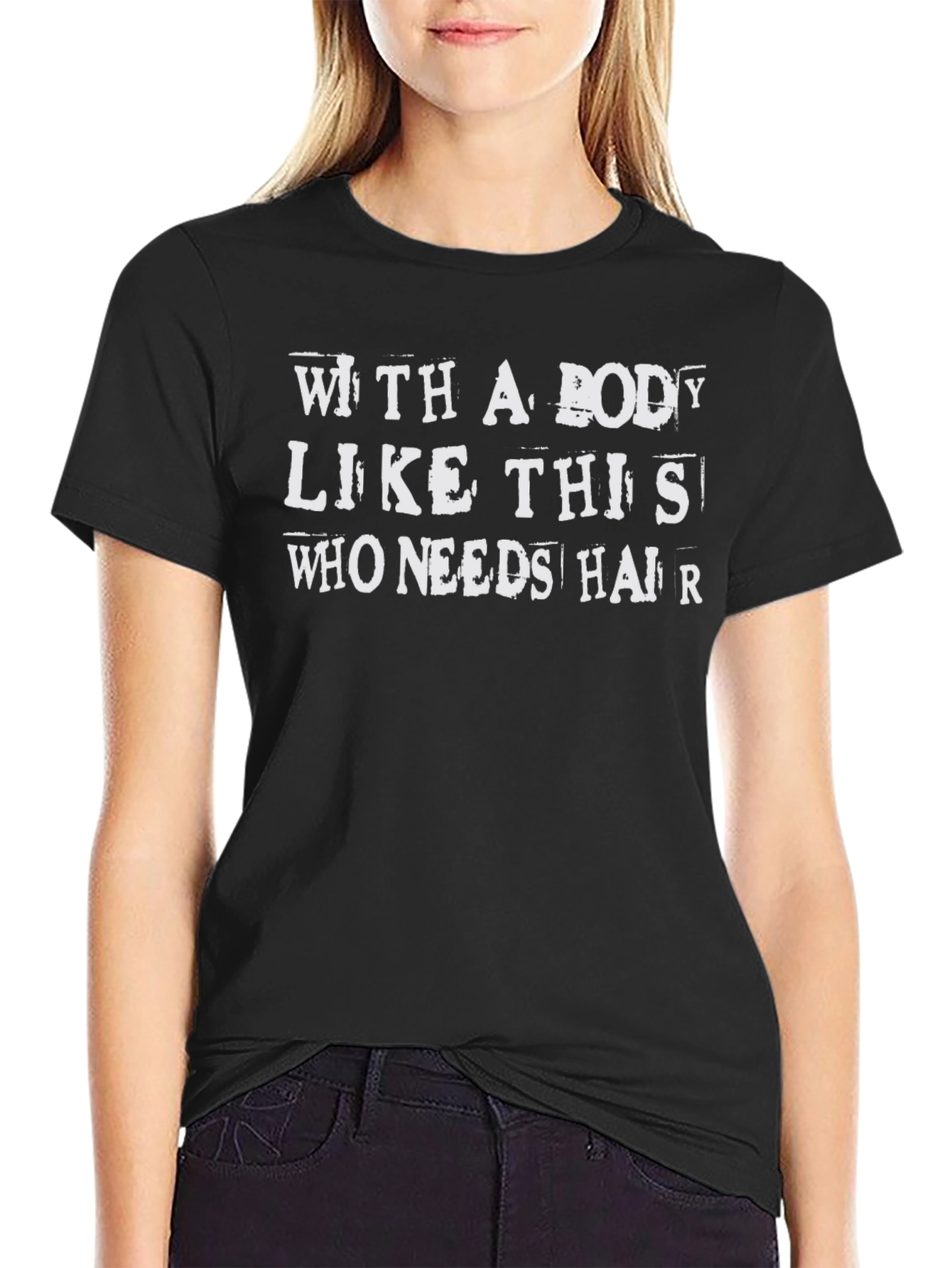 Funny Baldness Graphic Tee - With A Body Like This T-Shirt