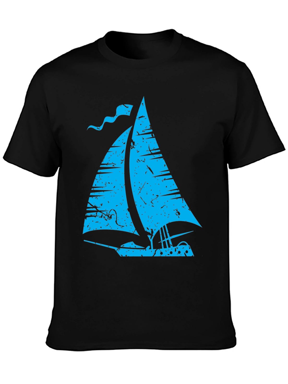 Vintage Sailboat Graphic T-Shirt - Black