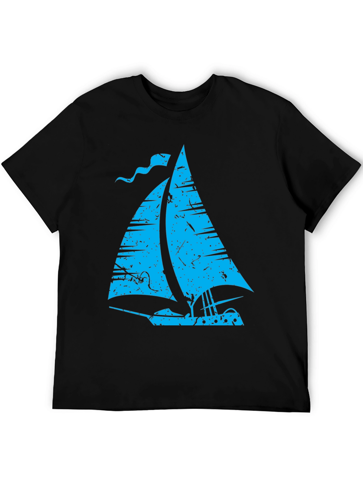 Vintage Sailboat Graphic T-Shirt - Black