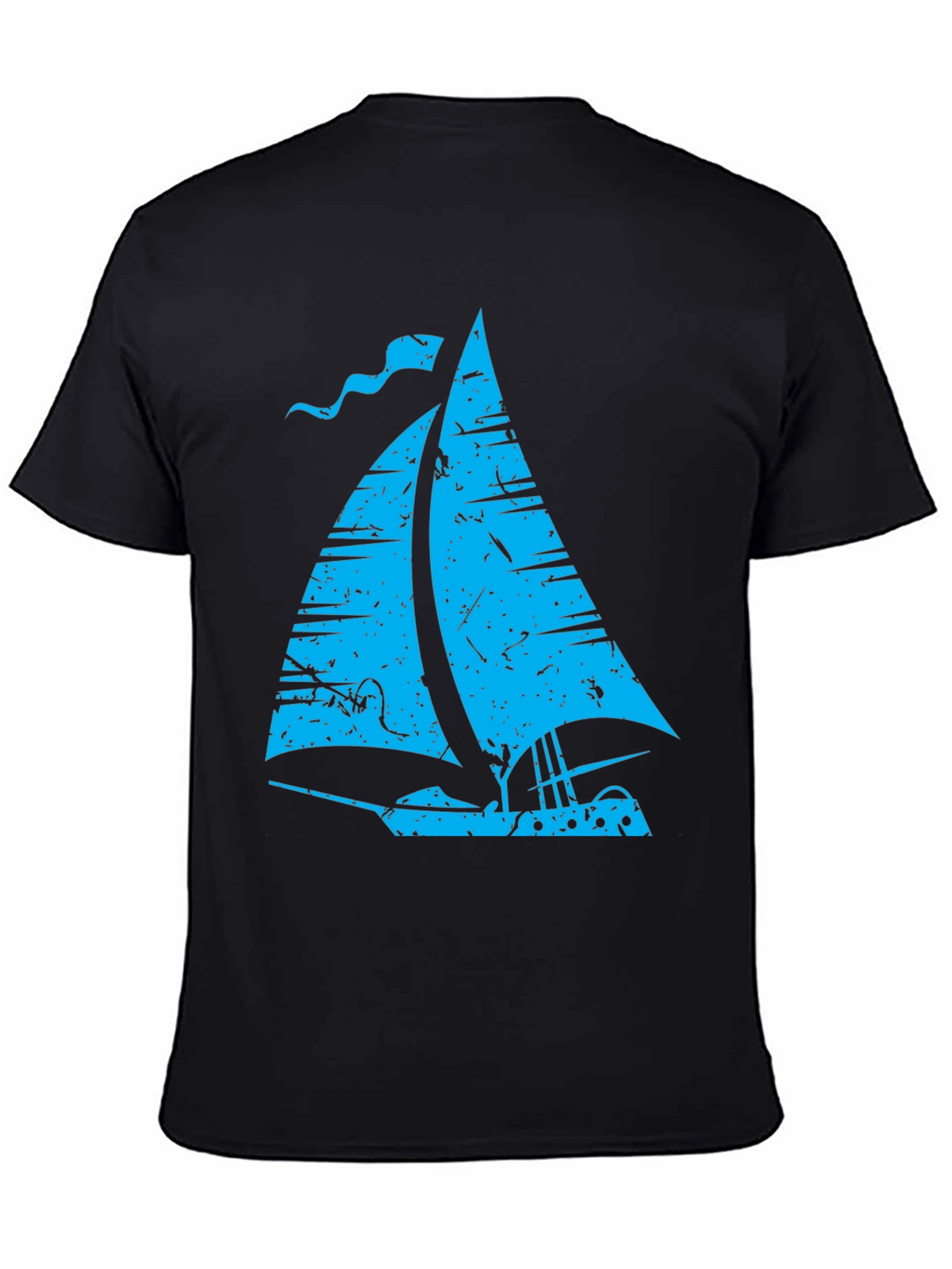 Vintage Sailboat Graphic T-Shirt - Black