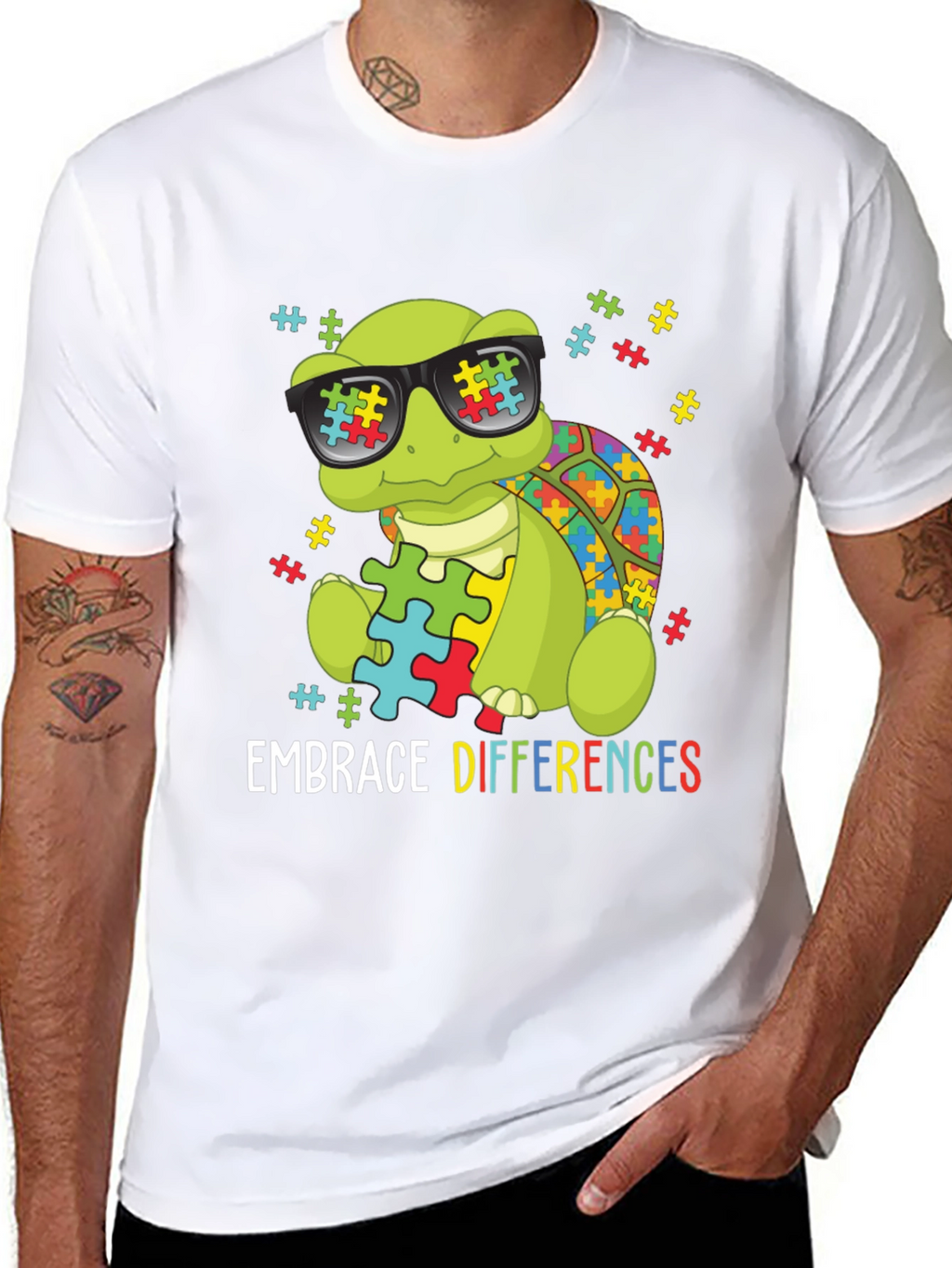 Autism Awareness Turtle T-Shirt - Embrace Differences