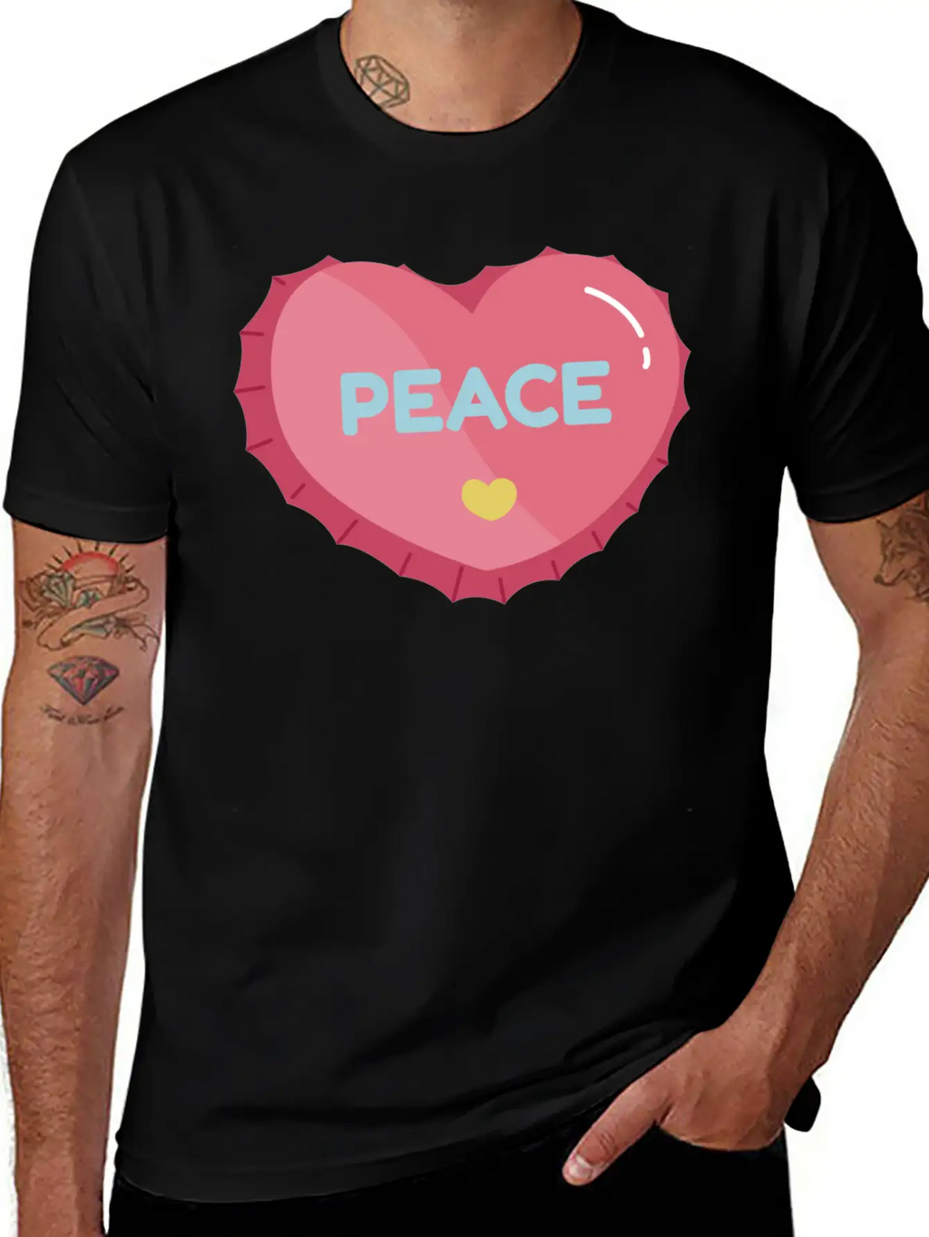 Aesthetic Heart Bottle Cap Breathable Graphic T-Shirt – Perfect For Casual Days