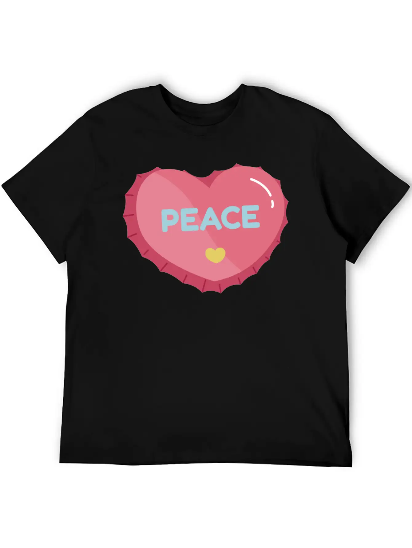 Aesthetic Heart Bottle Cap Breathable Graphic T-Shirt – Perfect For Casual Days