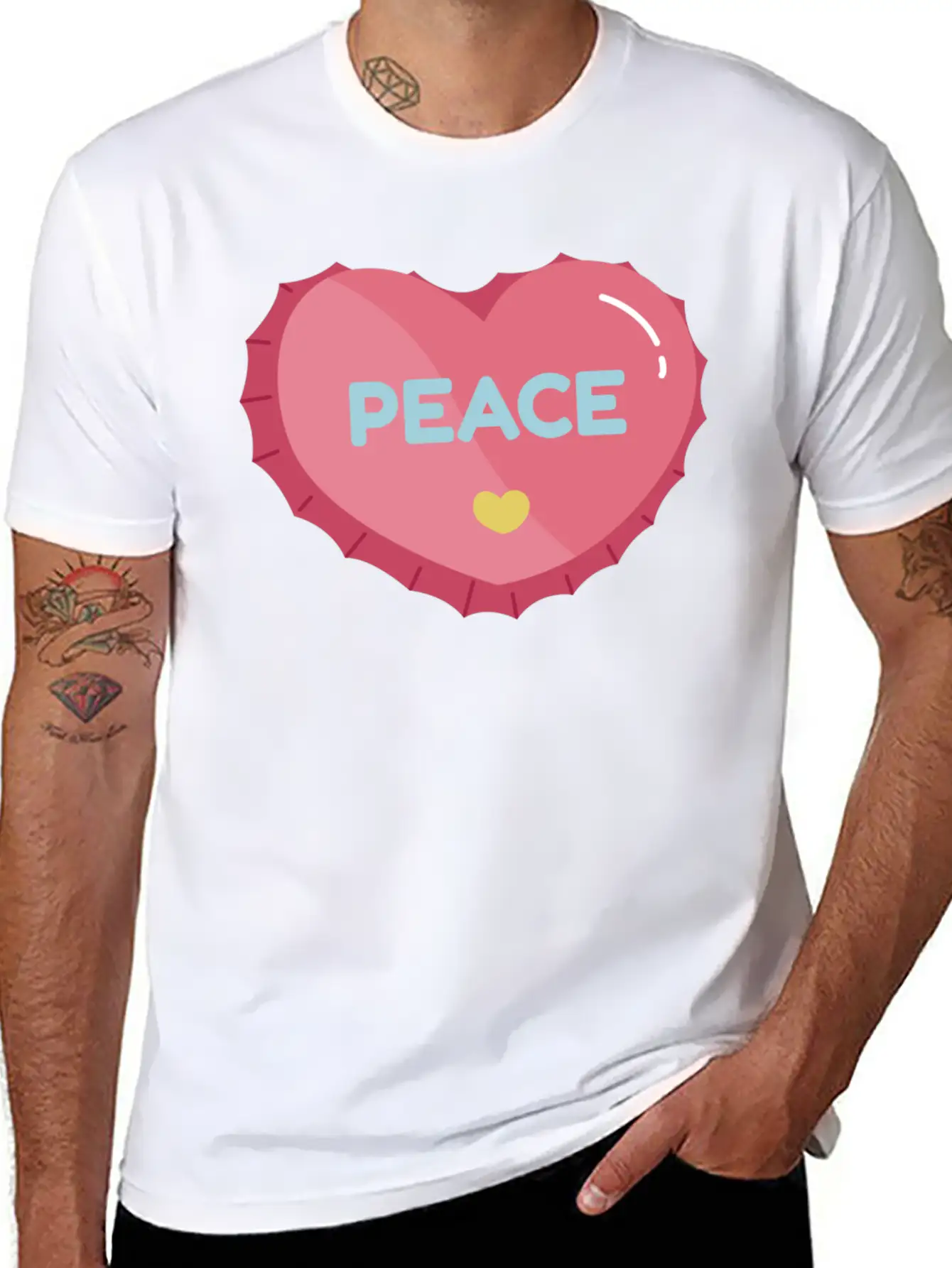 Aesthetic Heart Bottle Cap Breathable Graphic T-Shirt – Perfect For Casual Days