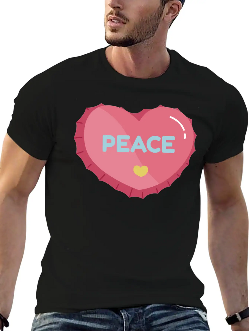 Aesthetic Heart Bottle Cap Breathable Graphic T-Shirt – Perfect For Casual Days