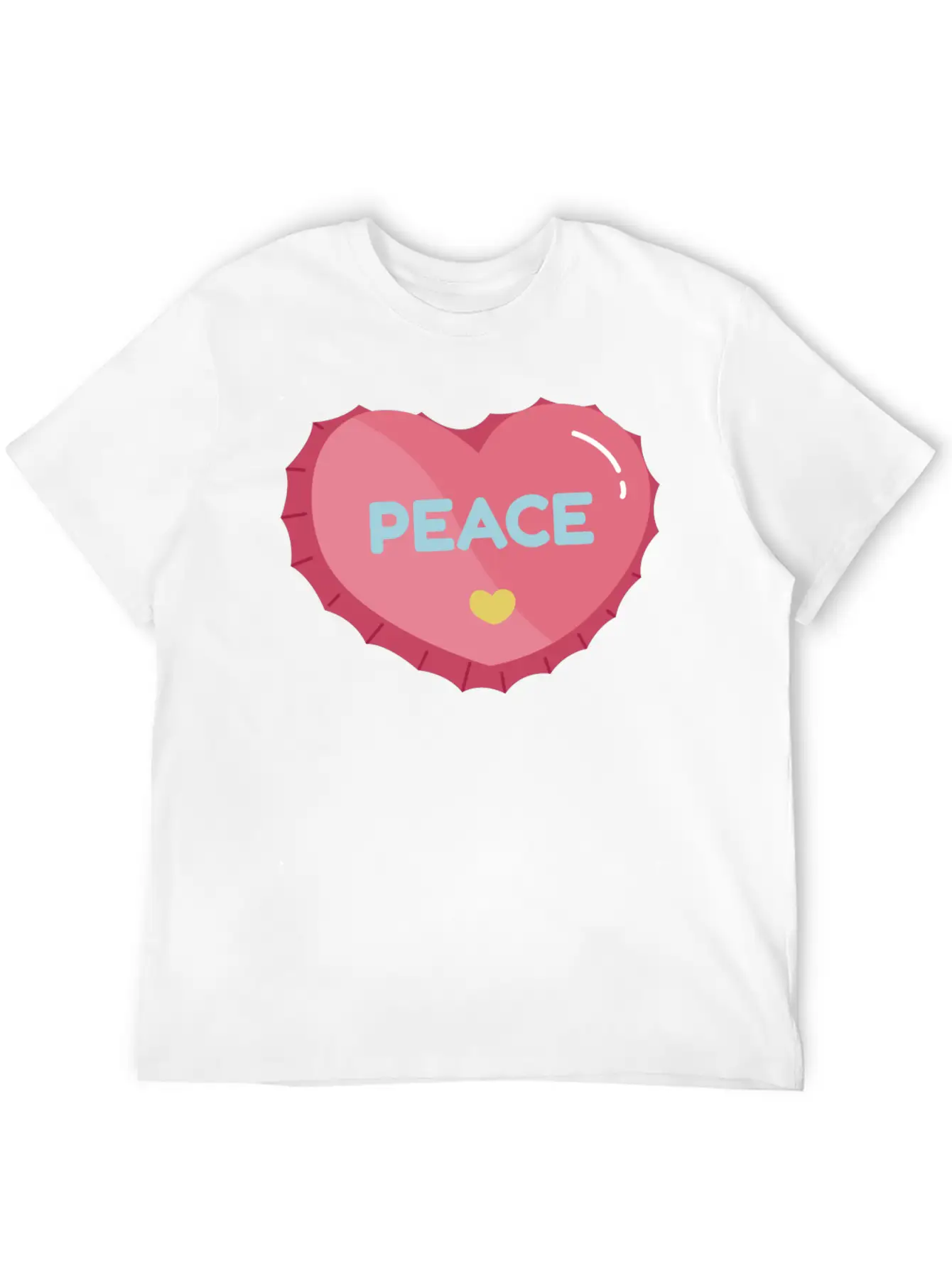 Aesthetic Heart Bottle Cap Breathable Graphic T-Shirt – Perfect For Casual Days