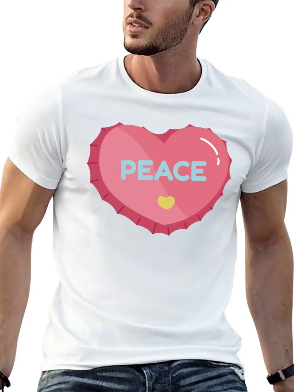 Aesthetic Heart Bottle Cap Breathable Graphic T-Shirt – Perfect For Casual Days