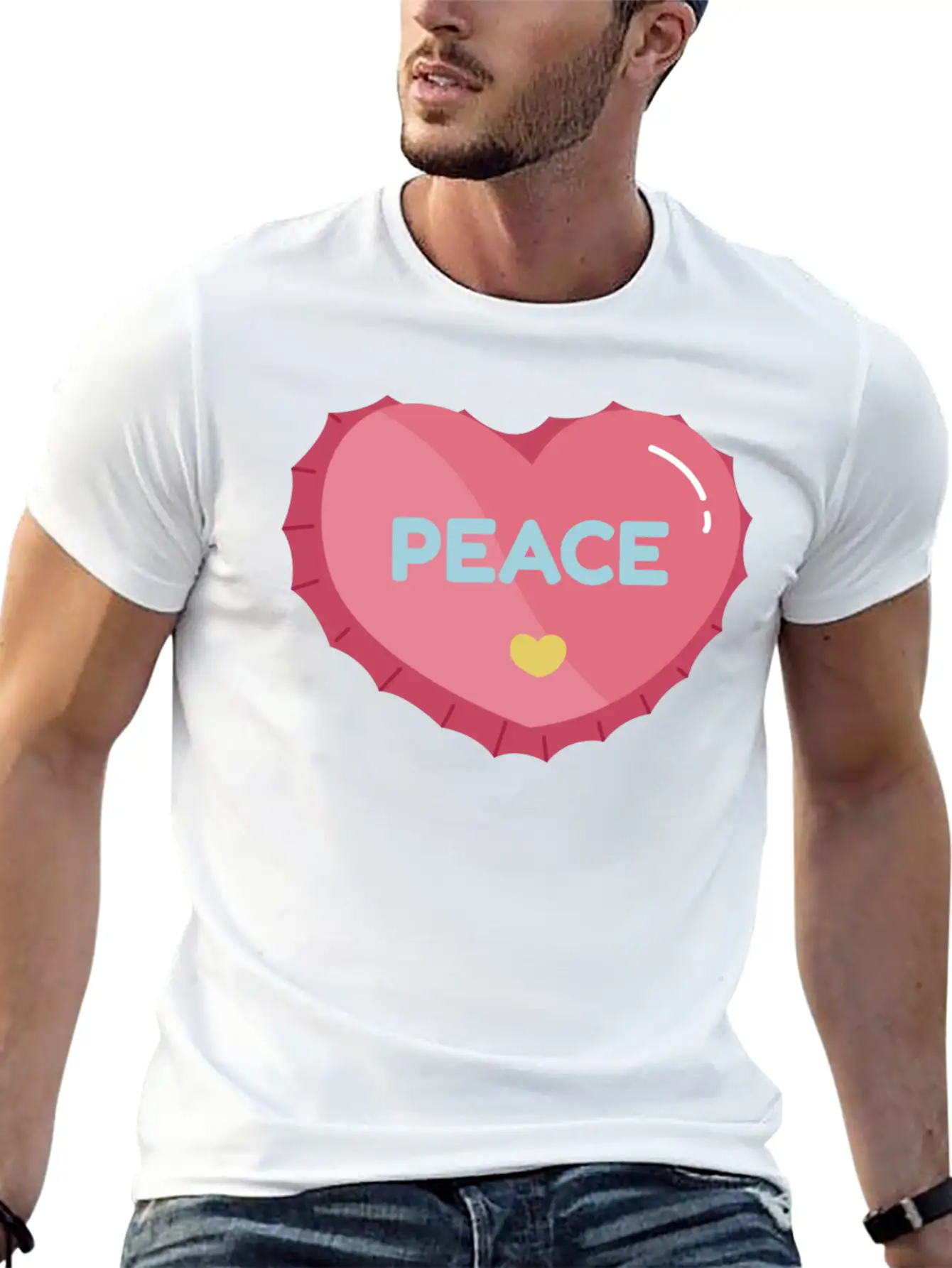 Aesthetic Heart Bottle Cap Breathable Graphic T-Shirt – Perfect For Casual Days