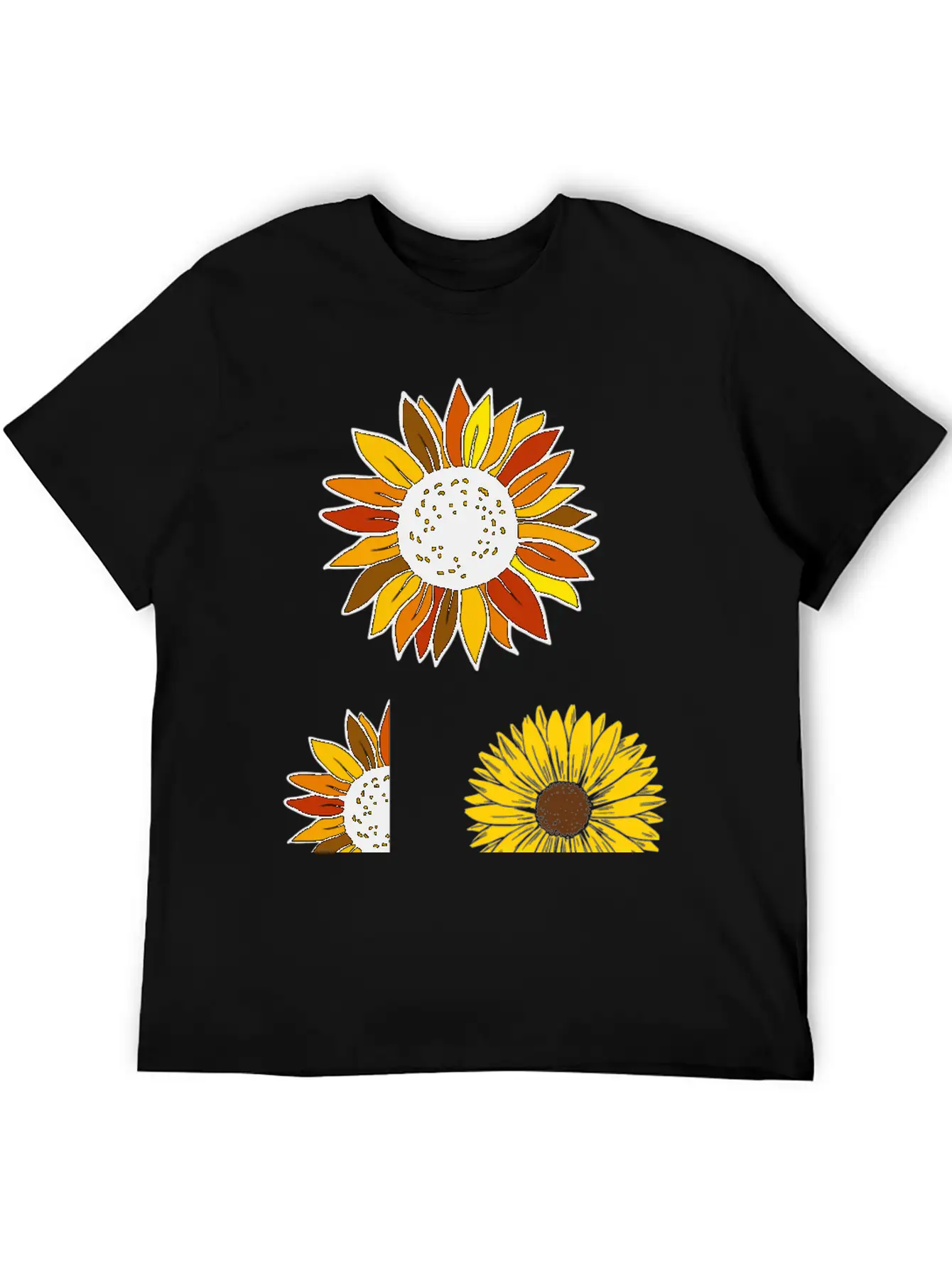 Aesthetic Sunflower Basic Graphic T-Shirt – Daily Comfort In Soft Cotton