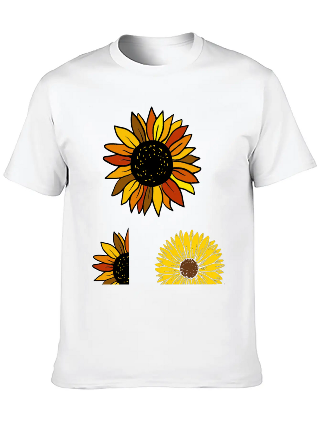 Aesthetic Sunflower Basic Graphic T-Shirt – Daily Comfort In Soft Cotton
