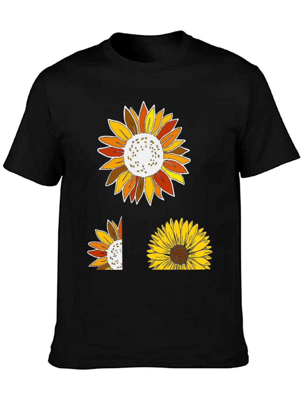 Aesthetic Sunflower Basic Graphic T-Shirt – Daily Comfort In Soft Cotton