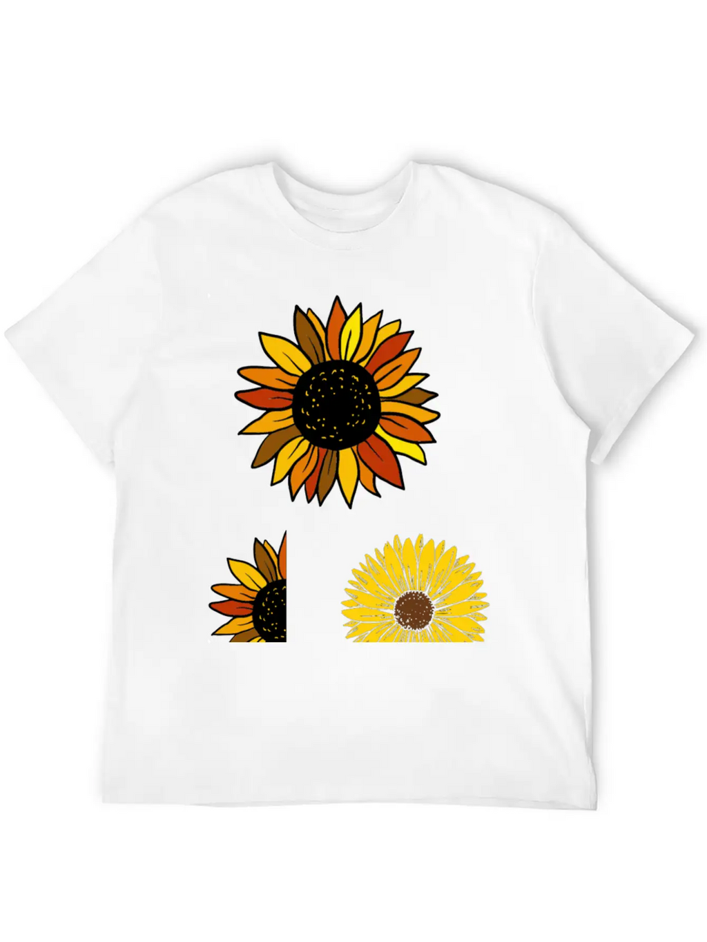 Aesthetic Sunflower Basic Graphic T-Shirt – Daily Comfort In Soft Cotton