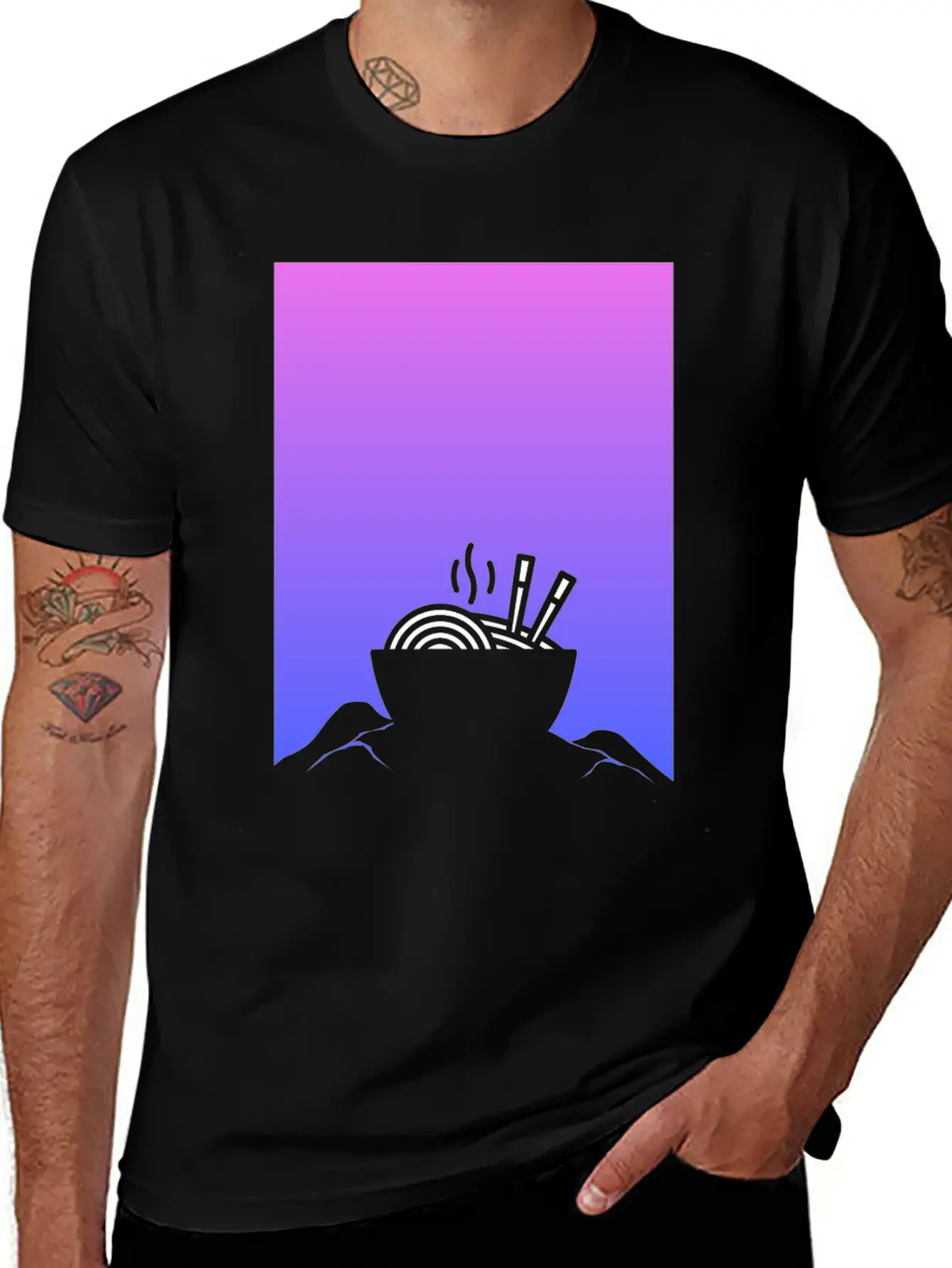 Aesthetic Vaporwave Anime Ramen Breathable Graphic T-Shirt – Perfect For Casual Days